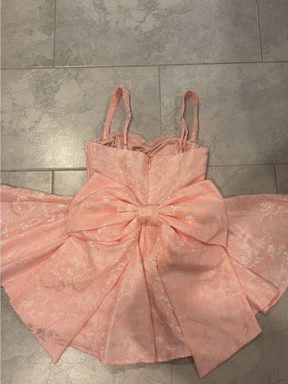 Pink Floral Bow-Back Formal Dress for Women